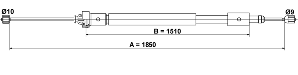 ATE Håndbremsekabel 24372703392 for PEUGEOT