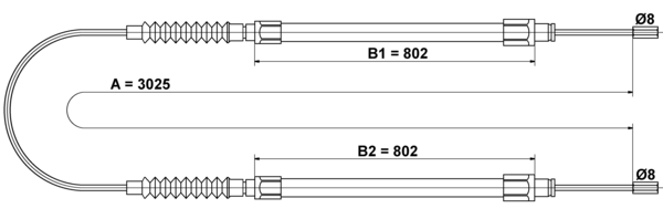 ATE Håndbremsekabel 24372703402 for FIAT PEUGEOT