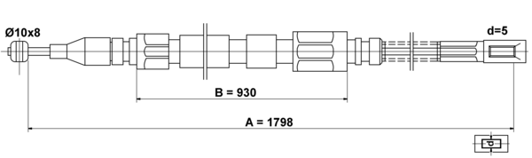 ATE Håndbremsekabel 24372704202 for MERCEDES-BENZ