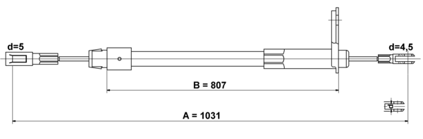 ATE Håndbremsekabel 24372704252 for MERCEDES-BENZ