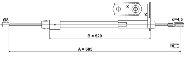 ATE Håndbremsekabel 24372704272 for MERCEDES-BENZ