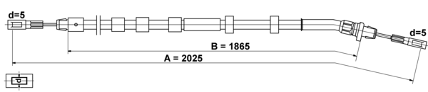 ATE Håndbremsekabel 24372704322 for MERCEDES-BENZ