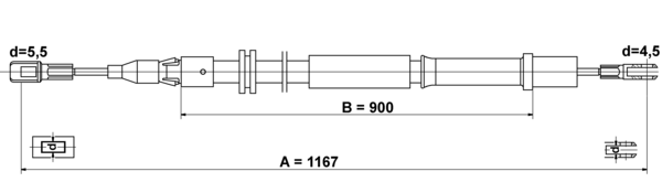 ATE Håndbremsekabel 24372704352 for MERCEDES-BENZ