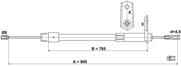 ATE Håndbremsekabel 24372704362 for MERCEDES-BENZ