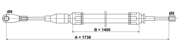 ATE Håndbremsekabel 24372704032 for MERCEDES-BENZ