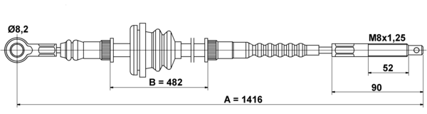 ATE Håndbremsekabel 24372704132 for MERCEDES-BENZ