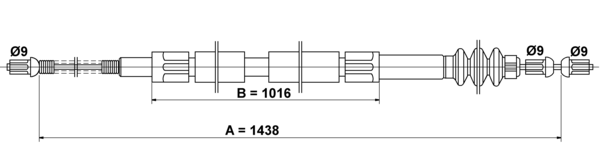 ATE Håndbremsekabel 24372704152 for MERCEDES-BENZ