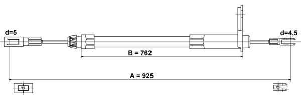 ATE Håndbremsekabel 24372704192 for MERCEDES-BENZ