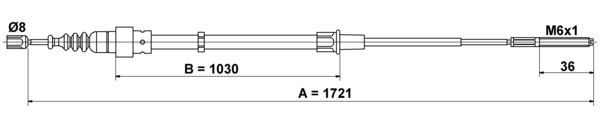 ATE Håndbremsekabel 24372701522 for VAG