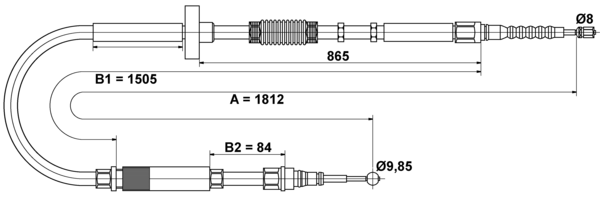 ATE Håndbremsekabel 24372701552 for VAG