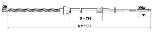 ATE Håndbremsekabel 24372701592 for VW