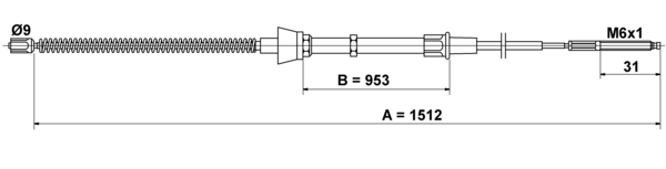 ATE Håndbremsekabel 24372701612 for VAG