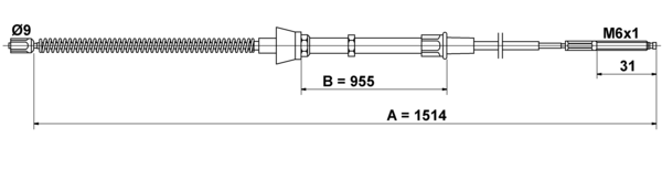 ATE Håndbremsekabel 24372701622 for VAG