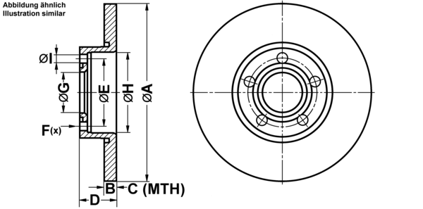 ATE Bremsesæt, skivebremser ijf141c7d5 foraksel fuld 288mm 15mm for VAG