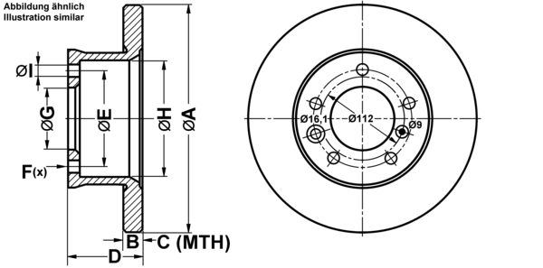 ATE Bremseskive 24011601331 fuld 303mm 16mm for MERCEDES-BENZ