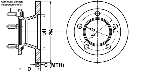 ATE Bremseskive 24011601072 fuld 238mm 16mm for MERCEDES-BENZ