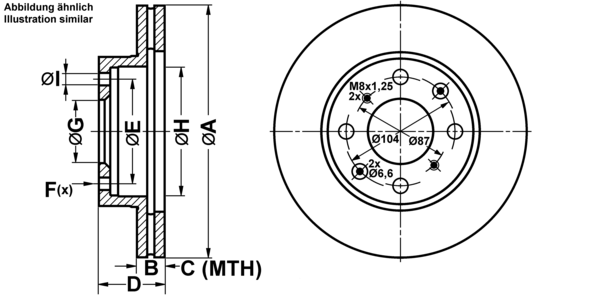 ATE Bremseskive 24011701011 ventileret 231mm 17mm for HONDA ROVER