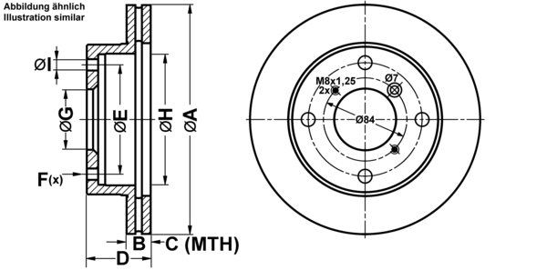 ATE Bremseskive 24011701031 ventileret 231mm 17mm for SUZUKI