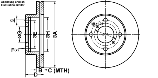 ATE Bremseskive 24011701051 ventileret 231mm 17mm for SUZUKI