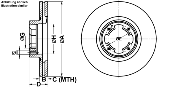 ATE Bremseskive 24.0118-0104.1 ventileret 242mm 18mm for SUBARU