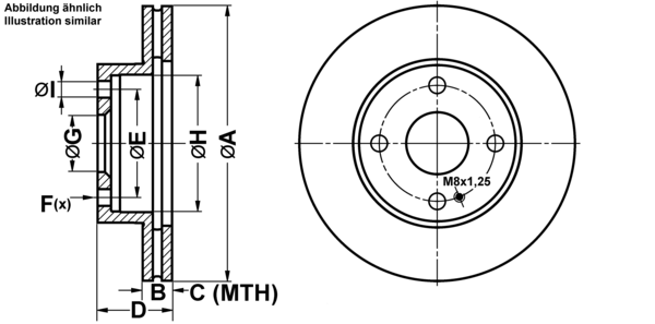 ATE Bremseskive 24011801131 ventileret 235mm 18mm for MAZDA
