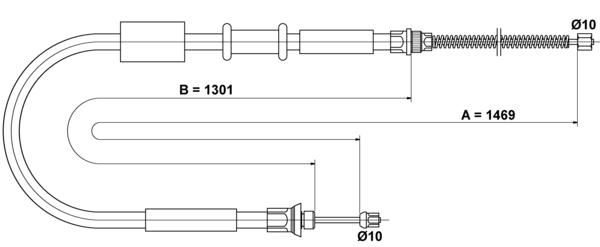 ATE Håndbremsekabel 24372705252 for FIAT