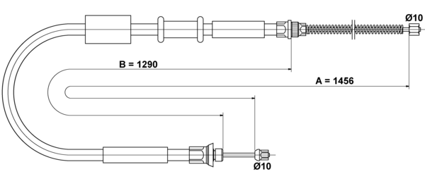 ATE Håndbremsekabel 24372705262 for FIAT