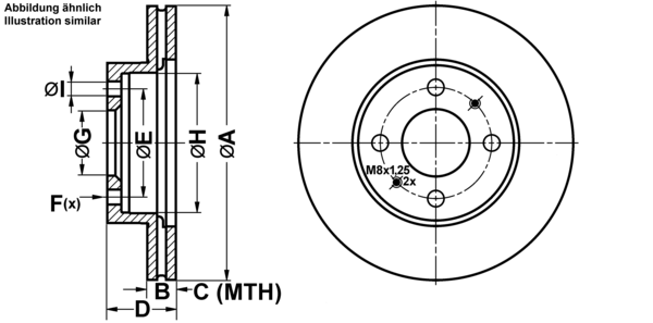 ATE Bremseskive 24011801171 ventileret 247mm 18mm for NISSAN