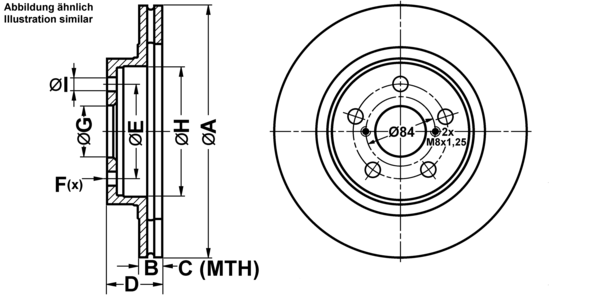 ATE Bremseskive 24011801291 ventileret 302mm 18mm for TOYOTA