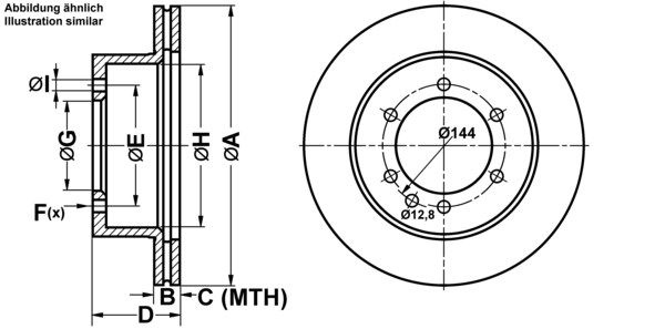 ATE Bremseskive 24011801361 ventileret 316mm 18mm for NISSAN