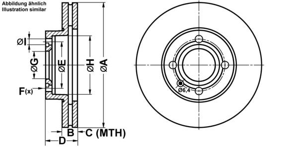 ATE Bremsesæt, skivebremser ijf141csz3 foraksel ventileret 239mm 20mm for VAG SEAT