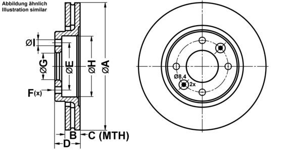 ATE Bremseskive 24.0120-0134.1 ventileret 265mm 20mm for RENAULT