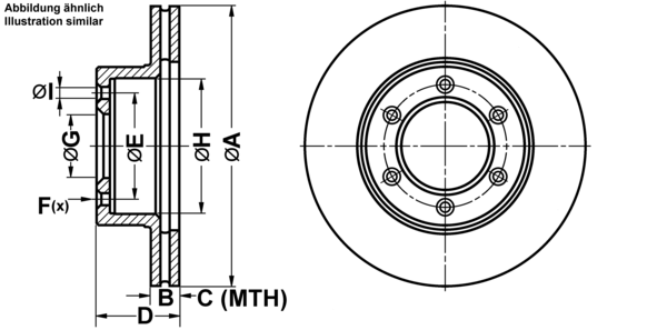 ATE Bremseskive 24012001681 ventileret 289mm 20mm for TOYOTA VAG