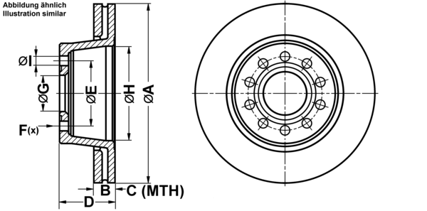ATE Bremseskive 24012001721 ventileret 269mm 20mm for VAG