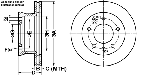 ATE Bremseskive 24032201611 ventileret 276mm 22mm for MERCEDES-BENZ VAG
