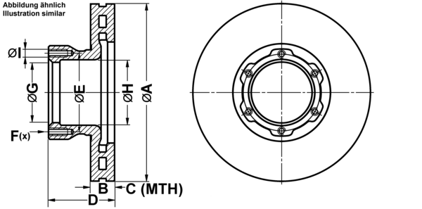 ATE Bremseskive 24013001031 ventileret 324mm 30mm for MERCEDES-BENZ