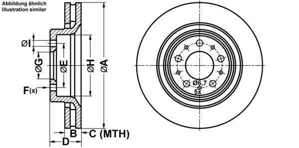 ATE Bremseskive 24032601071 ventileret 302mm 26mm for VOLVO