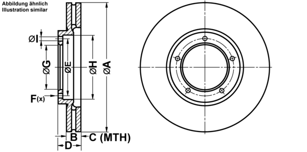 ATE ijf14198v9 foraksel ventileret 282mm 24mm for OPEL VAUXHALL PORSCHE