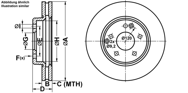 ATE Bremsesæt, skivebremser ijf141azj3 foraksel ventileret 288mm 25mm for MERCEDES-BENZ MAYBACH CHRYSLER