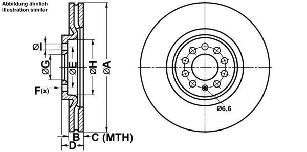 ATE Bremsesæt, skivebremser ijf1418uq3 foraksel ventileret 310mm 25mm for VAG SKODA