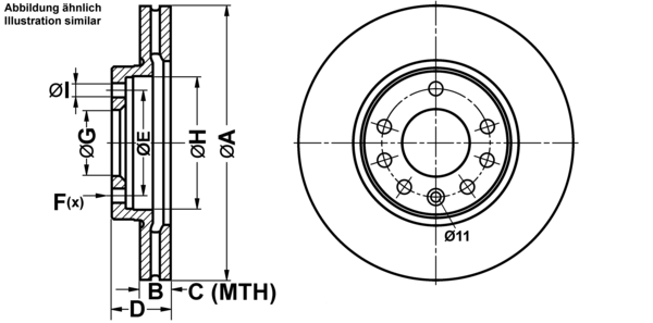 ATE Bremsesæt, skivebremser ijf14187h2 foraksel ventileret 280mm 24mm for VAUXHALL OPEL