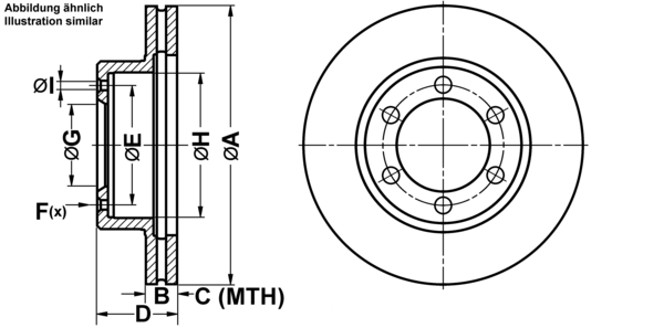 ATE Bremseskive 24.0125-0135.1 ventileret 291mm 25mm for TOYOTA