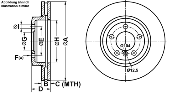 ATE Bremsesæt, skivebremser ijf141bjs5 foraksel ventileret 325mm 24mm for BMW