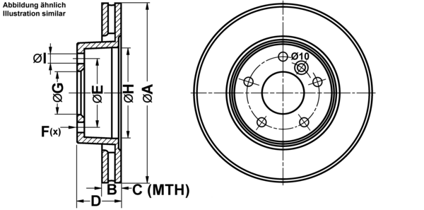 ATE Bremseskive 24012501641 ventileret 297mm 25mm for LAND ROVER
