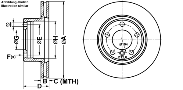 ATE Bremsesæt, skivebremser ijf1419if9 foraksel ventileret 296mm 22mm for BMW