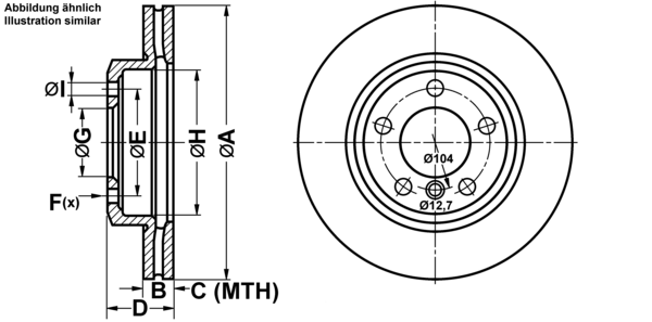 ATE Bremsesæt, skivebremser ijf14191e7 foraksel ventileret 300mm 22mm for BMW