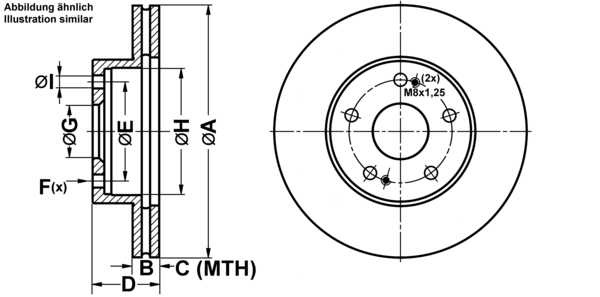 ATE Bremseskive 24.0122-0183.1 ventileret 279mm 22mm for TOYOTA