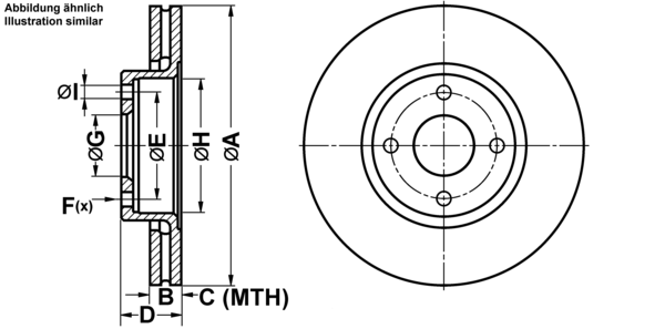 ATE Bremsesæt, skivebremser ijf141clp5 foraksel ventileret 278mm 24mm for FORD