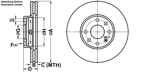 ATE Bremsesæt, skivebremser ijf1418zw7 foraksel ventileret 256mm 23mm for OPEL VAUXHALL