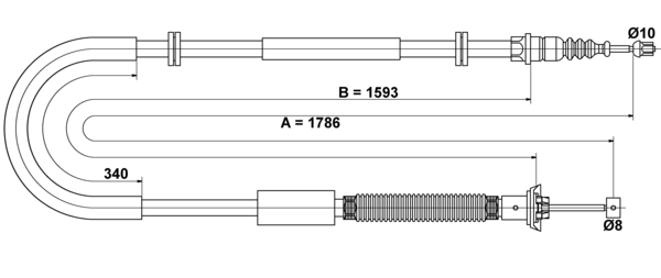 ATE Håndbremsekabel 24372705532 for FIAT